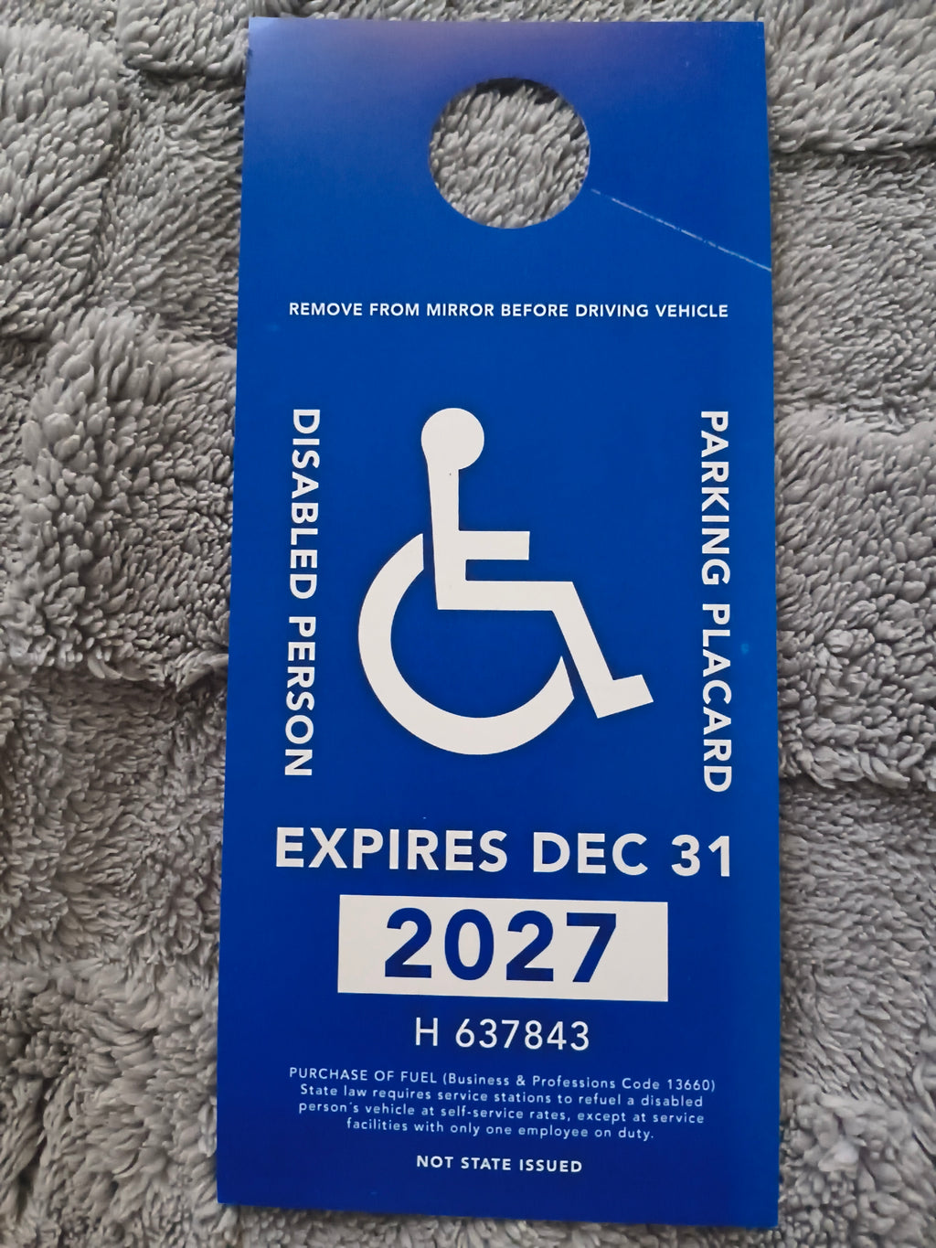 Generic Handicap Parking Permit