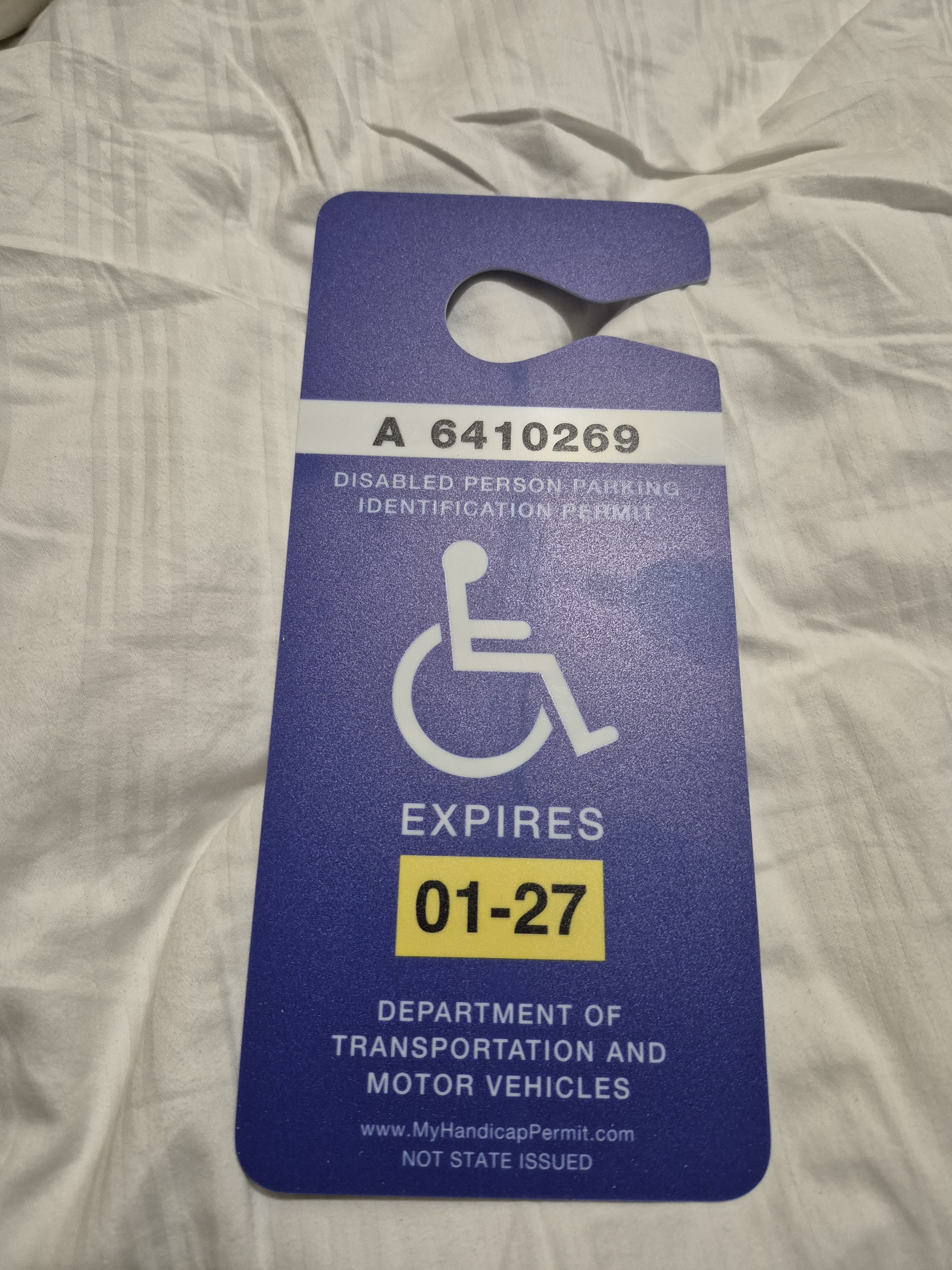 FL parking placard