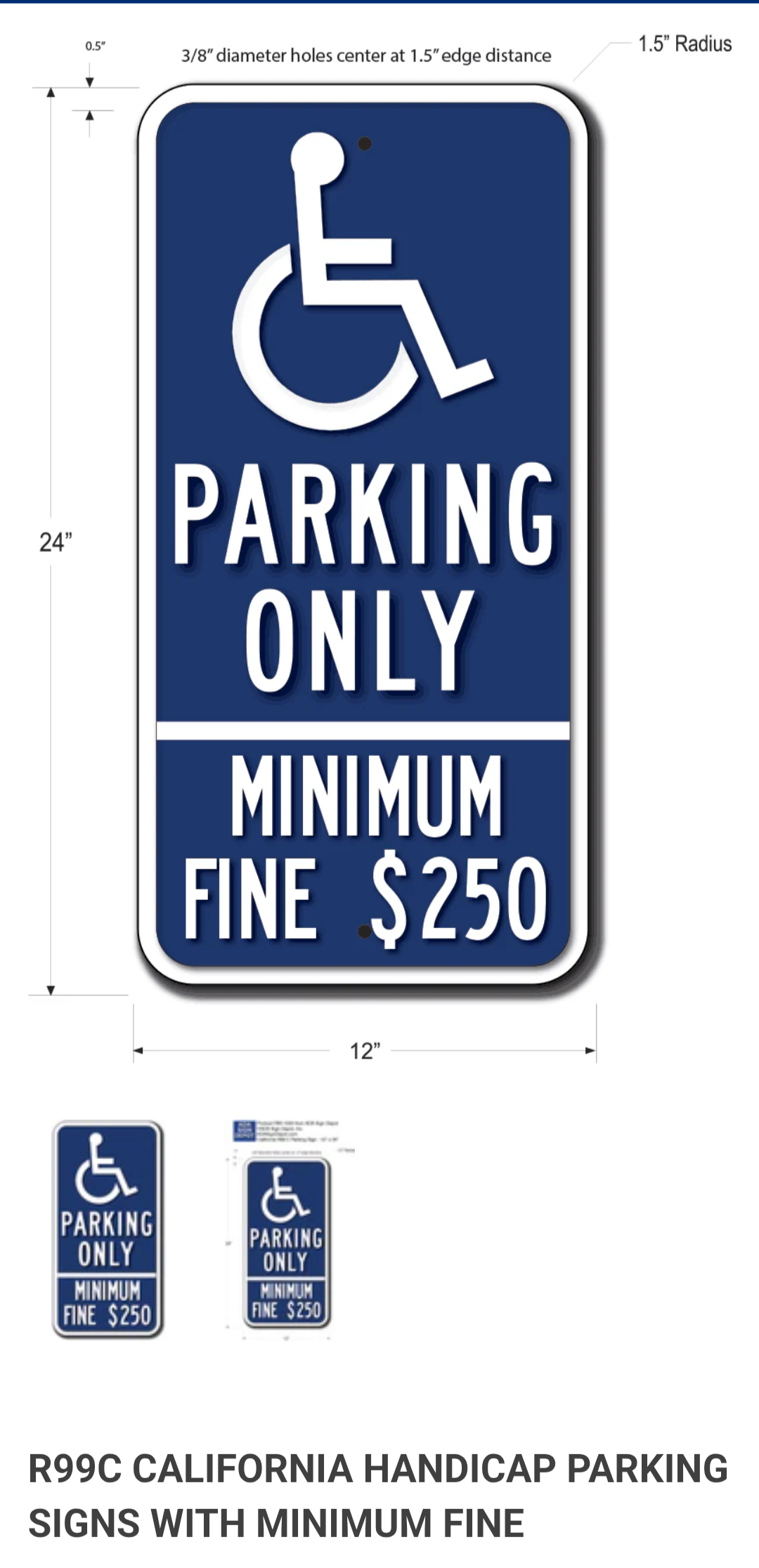 Handicap Parking Only Sign